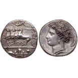 Sicily, Syracuse. Dionysios I. Silver Decadrachm, 405-367 BC. AEF