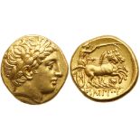 Macedonian Kingdom. Philip II. Gold Stater (8.69 g), 359-336 BC. EF