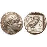 Attica, Athens. Ssilver Tetradrachm (17.16g), 455-440 BC