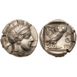 Attica, Athens. Silver Tetradrachm (17.14 g), ca. 454-404 BC. EF