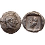 Attica, Athens. Silver Tetradrachm (16.94 g), ca. 510-500/490 BC. VF