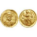 Theodosius II. Gold Solidus (4.38 g), AD 402-450. EF