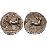 Sicily, Messana. Silver Tetradrachm (17.28 g), ca. 438-434 BC. EF