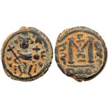 ARAB-BYZANTINE: 680-695 AD. AE Fals (4.5 g). Mint of Damascus