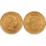 Netherlands. 10 Gulden, 1933. PCGS MS64