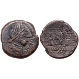 Iberia, Obulco. ’ As (12.38 g), late 2nd century BC. VF