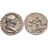 Divus Vespasian. Silver Denarius (3.48 g), died AD 79. EF