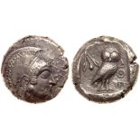 Attica, Athens. Silver Tetradrachm (17.61 g), ca. 500/490-485/0 BC. VF