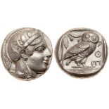 Attica, Athens. Silver Tetradrachm (14.5g), ca. 465-455 BC. AU