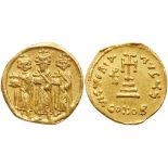 Heraclius. Gold Solidus (4.34 g), 610-641. AEF