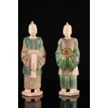 Chine deux statues en terre cuite époque Ming - Région: Chine - Epoque: Ming - [...]