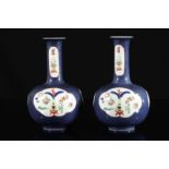 Chine paire de vases poudré bleu - famille verte - 19ème - Région: Chine - [...]