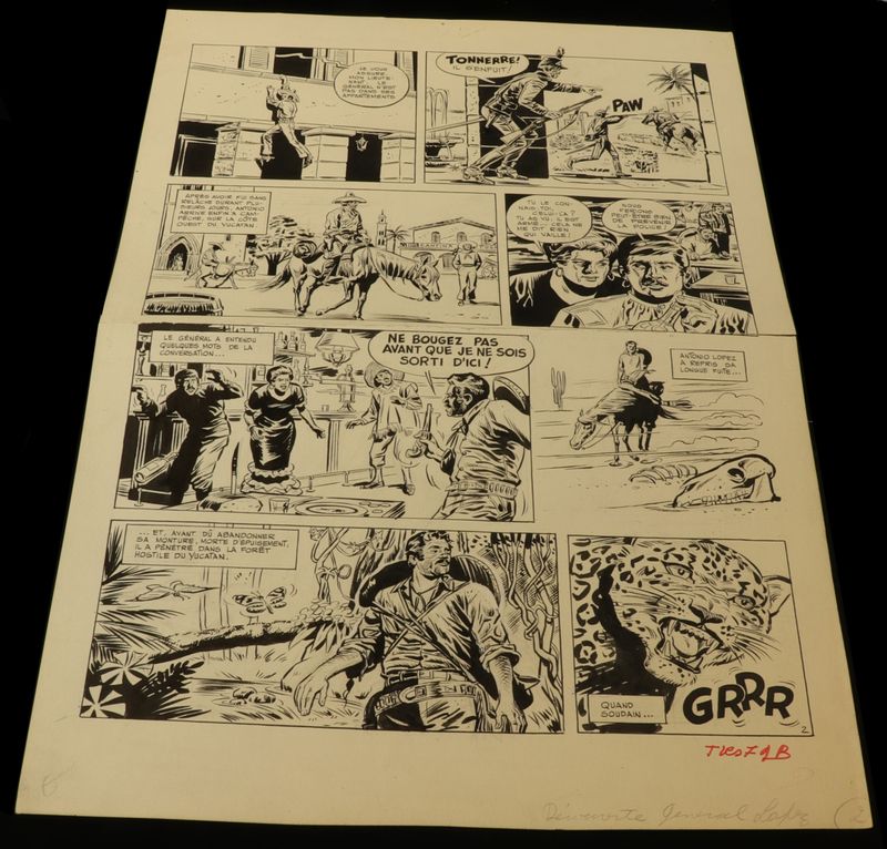 Planche - BD - Geron planche journal Tintin - Région: - Dimensions: H500mm - [...]