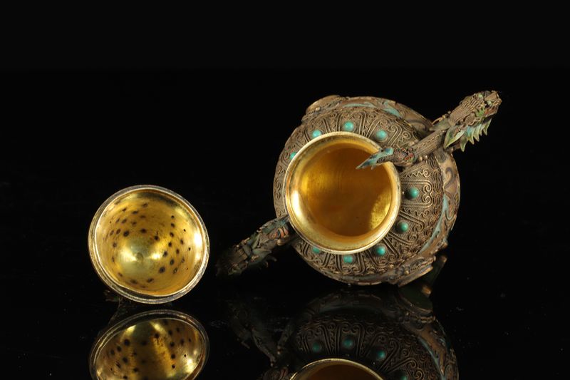 Brûle parfum tripode en bronze et émaux cloisonnés, incrustations de jade. CHINE, [...] - Image 6 of 6