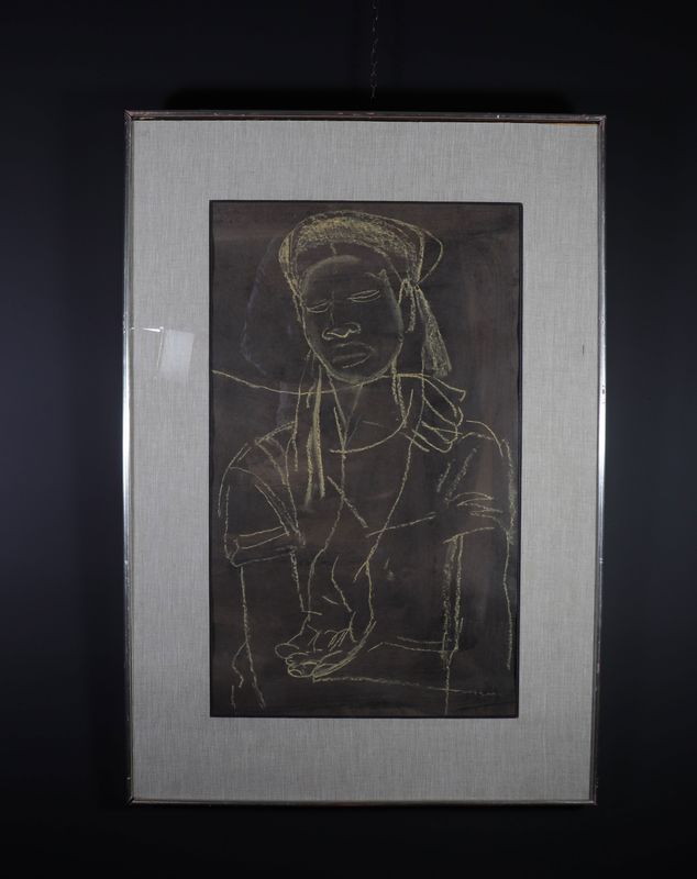 Floris JESPERS (1889-1965) portrait d'une jeune femme africaine, pastel sur feuille [...] - Image 3 of 4