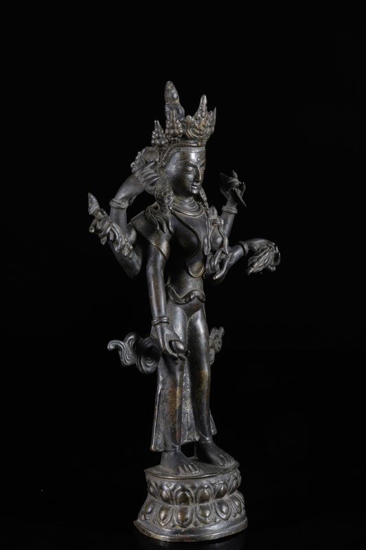 Chine Tibet statue en bronze époque Qing - Dimensions: H280mm - Poids (Kg): [...] - Image 2 of 4