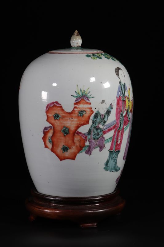 Chine vase couvert à décor de personnages 19ème - Dimensions: h370mm - Poids [...] - Image 5 of 7