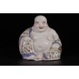 Chine Grand Bouddha en porcelaine famille rose marque sous la pièce 19/20ème - [...]