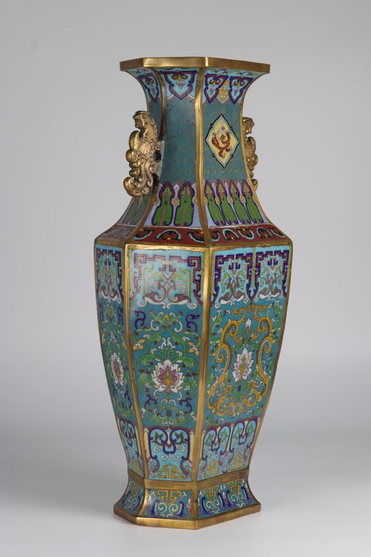 Chine Grand vase en bronze cloisonné marque Ming époque Qing - Dimensions: h450mm [...] - Image 4 of 6