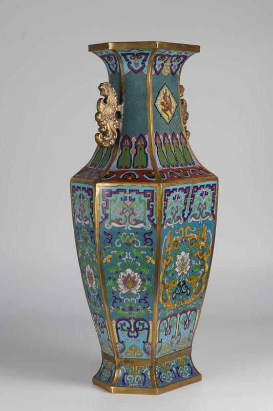 Chine Grand vase en bronze cloisonné marque Ming époque Qing - Dimensions: h450mm [...] - Image 2 of 6