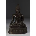 Bouddha en bronze ,Thailande fin 19ème. - Dimensions: H=200mm L=140mm - Poids [...]