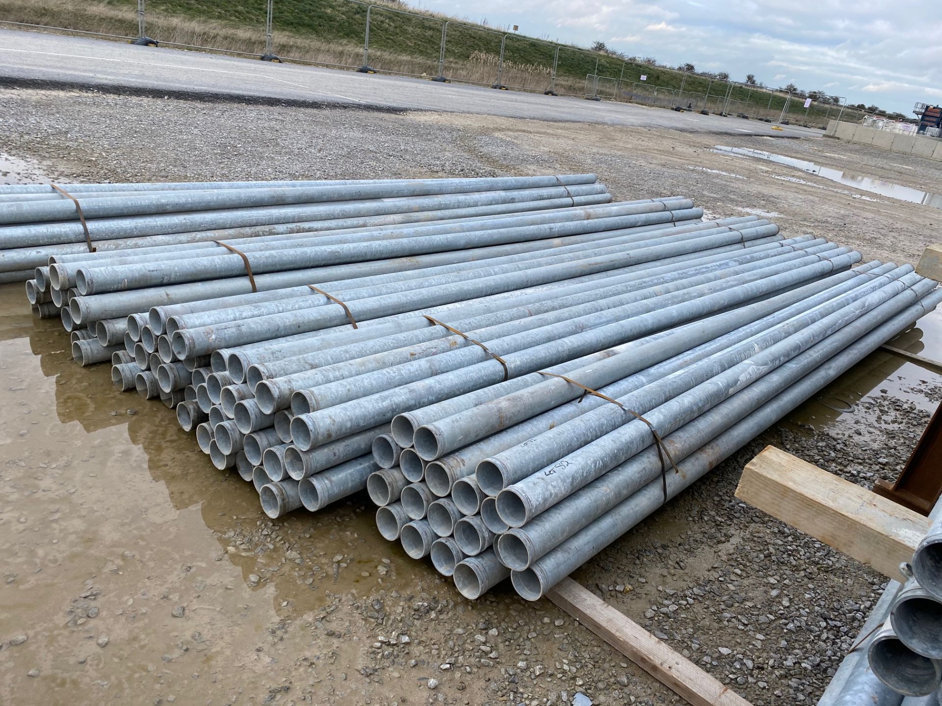 Approx. 150 x Galvanised Pipe Sections, Pre-Used On The Tunnel Boring Machine, Approx. Size Each