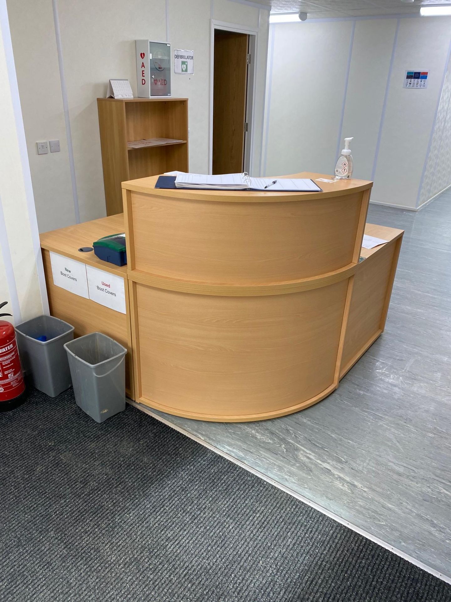 The Modular Building Furniture Throughout the Building Including: Reception Desk Light Oak