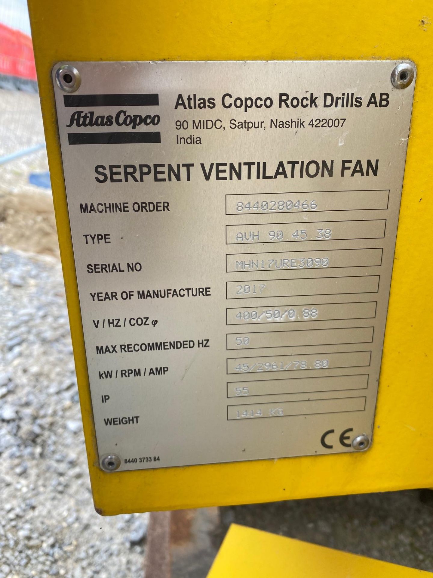 Atlas Copco Rockdrills AB AVH90 45 38 Serpent Vent - Image 8 of 12