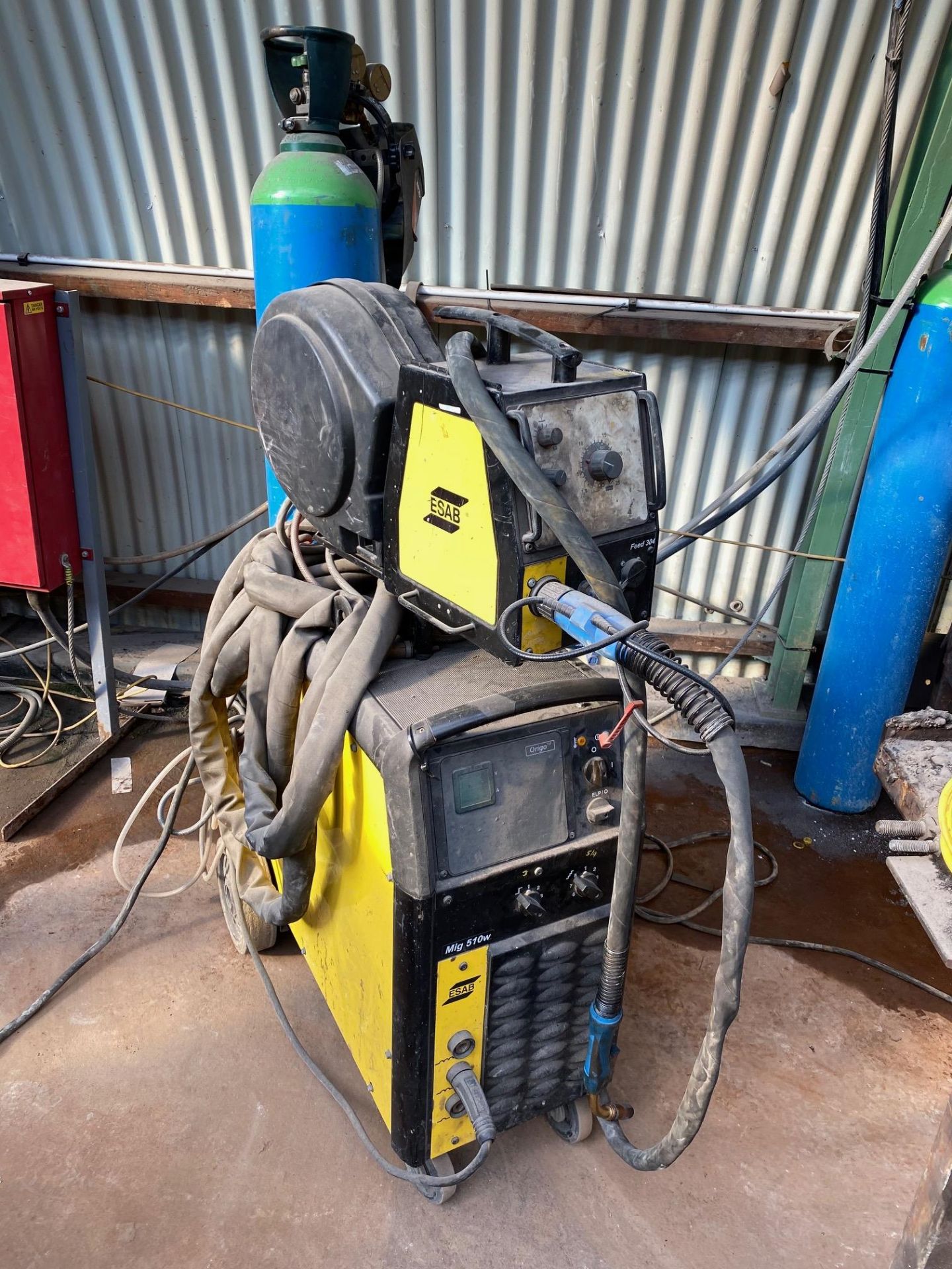 ESAB, Mig Welder Model: Mig510W, 415 Volts with Feed 304 Wire Feeder Serial No. 627-745-0483 (