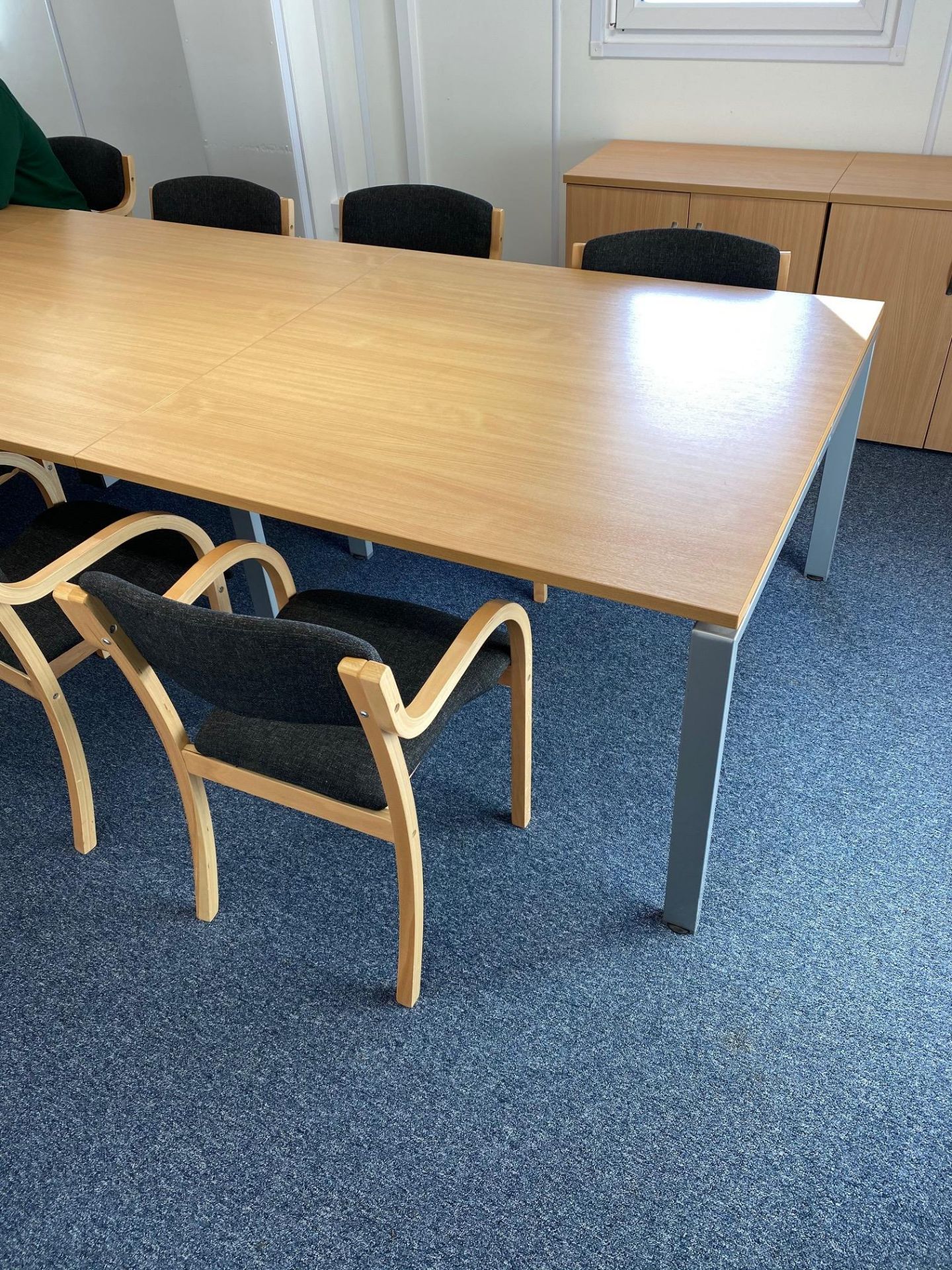 Cleethorpes Room Light Wood Veneered Meeting Table in Four Sections; Each Section 1.1m x 1.2m (Total