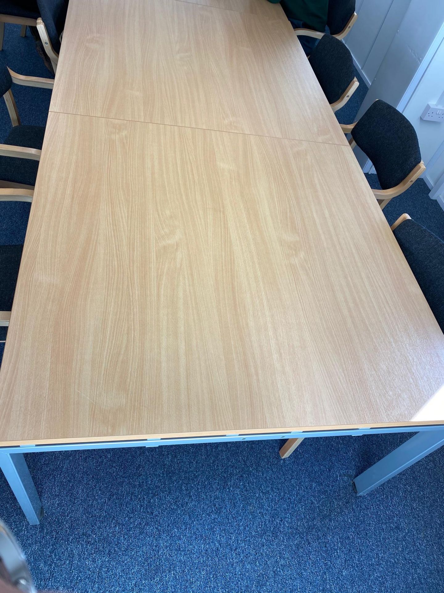 Cleethorpes Room Light Wood Veneered Meeting Table in Four Sections; Each Section 1.1m x 1.2m (Total - Image 2 of 5