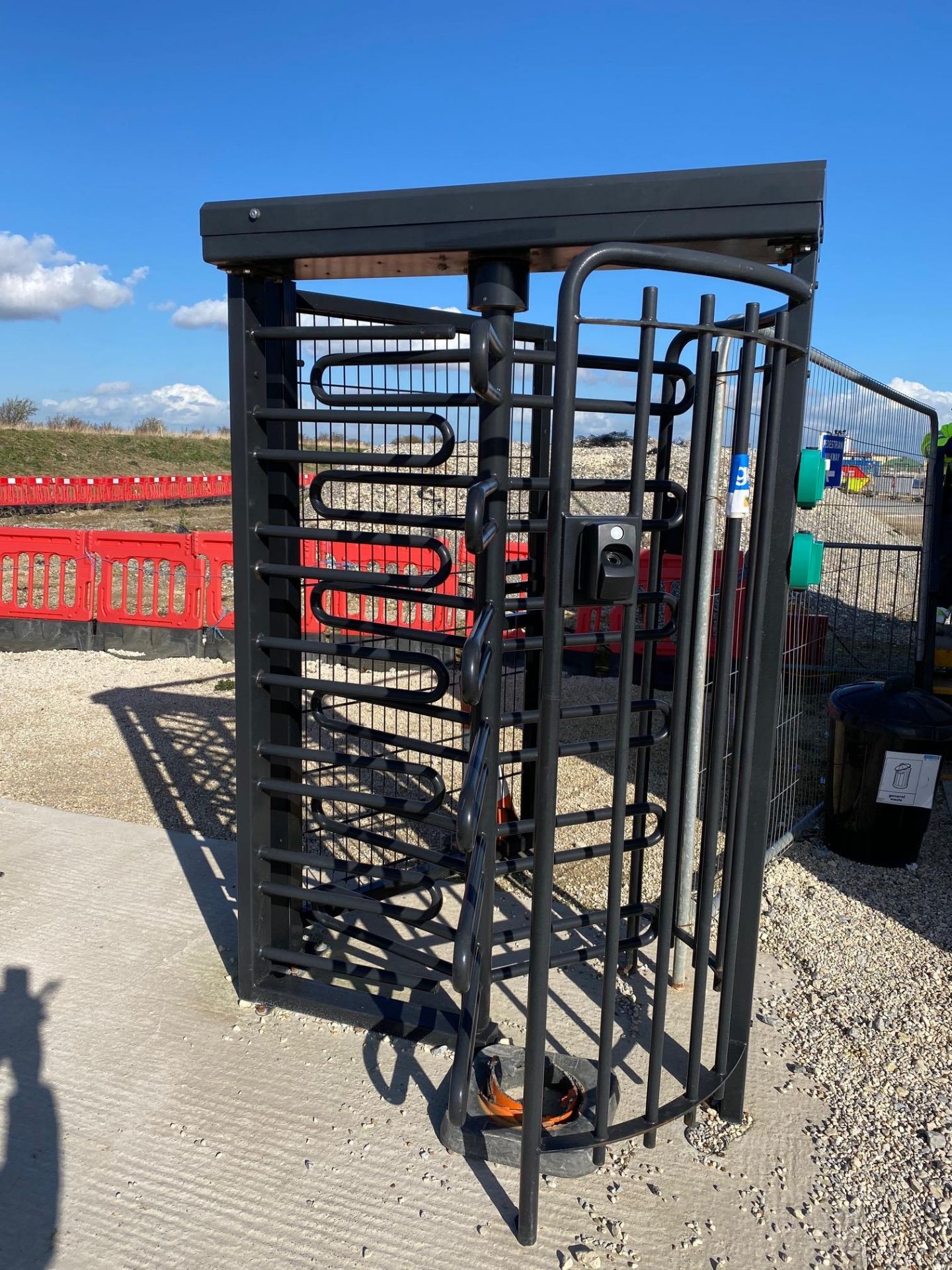 Security Turnstile, full Size Touch Pad Controlled Access With Side Gate, Approx. height 7' x 3' (