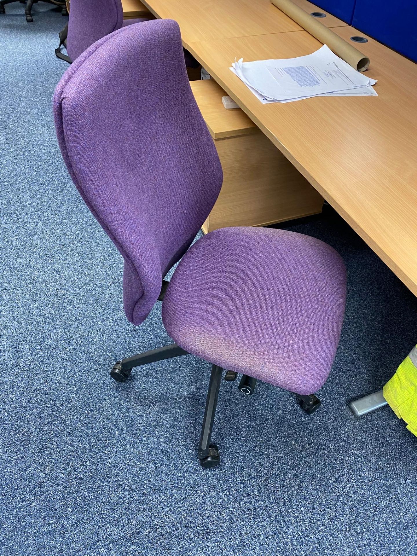 100x Office Chairs, Various Colours, to include: Purple Office Chairs on Five Star Base with