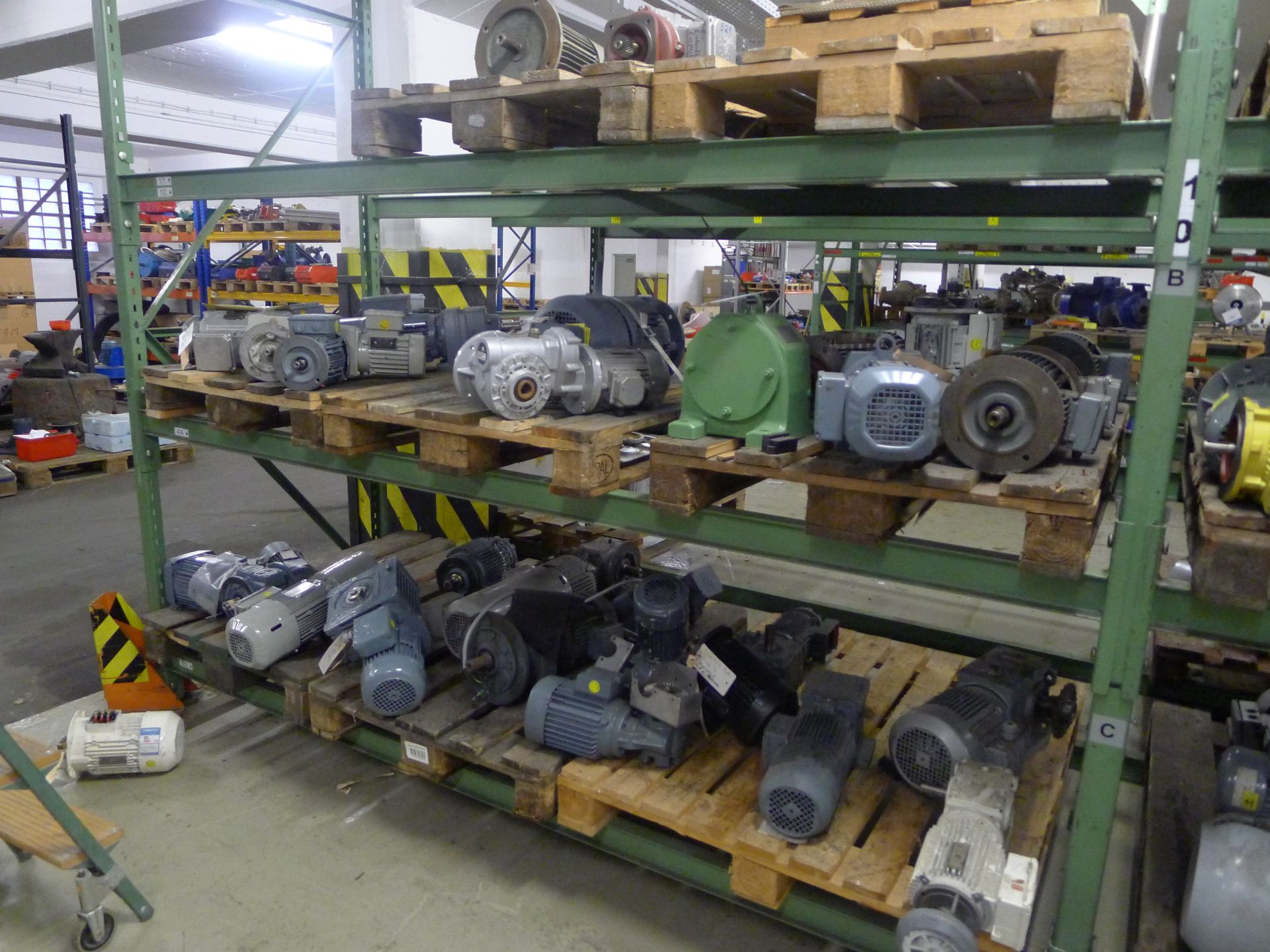 Contents to Racking Bay 8 to Include 37 Siemens, SEW, Nord Assorted Pumps, Motors and Drives (