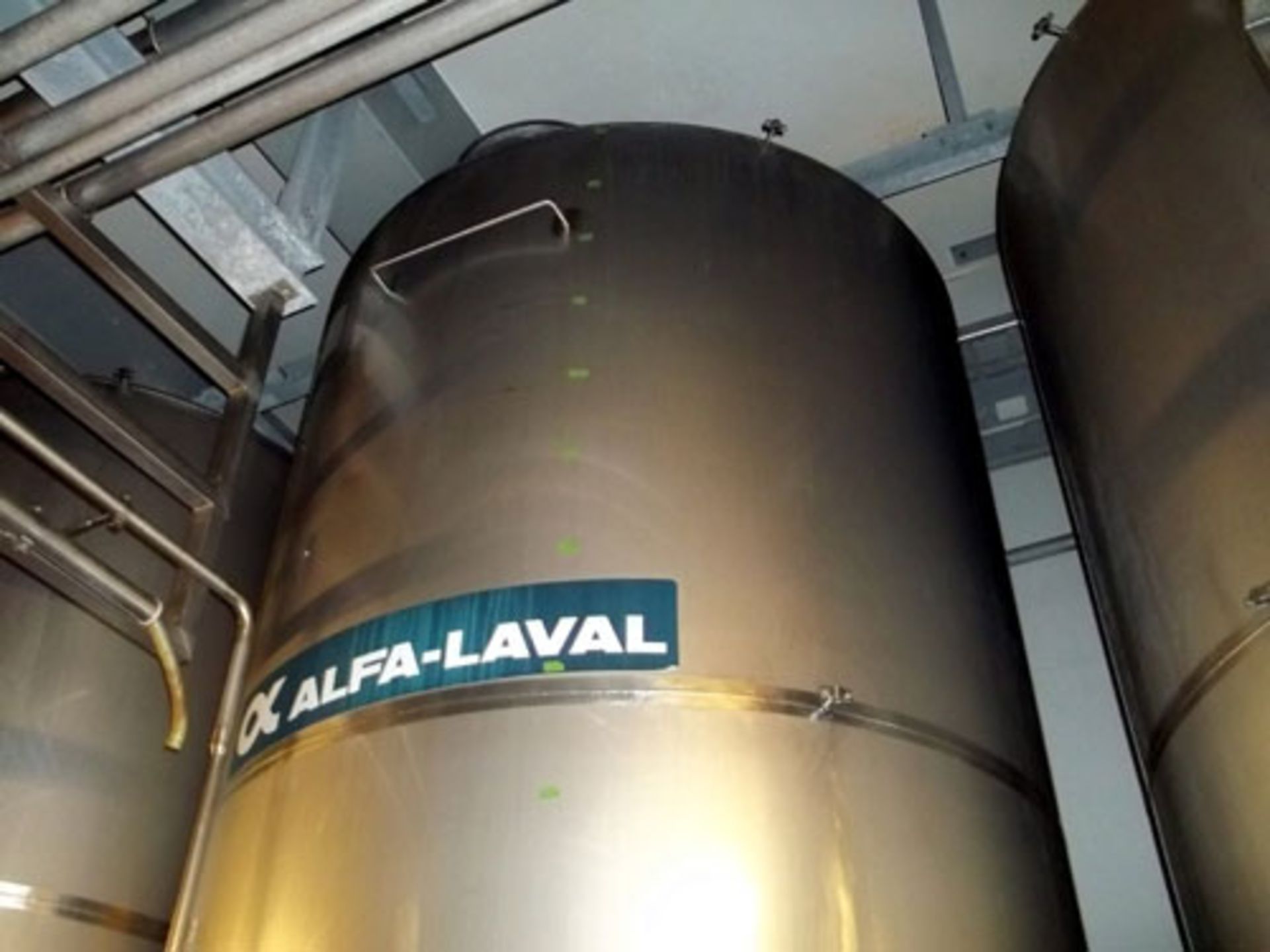 Alfa-Laval Tank, 10000 Liter (2641 Gallon), Type TV, Stainless Steel, Vertical. Coned bottom. - Image 2 of 4