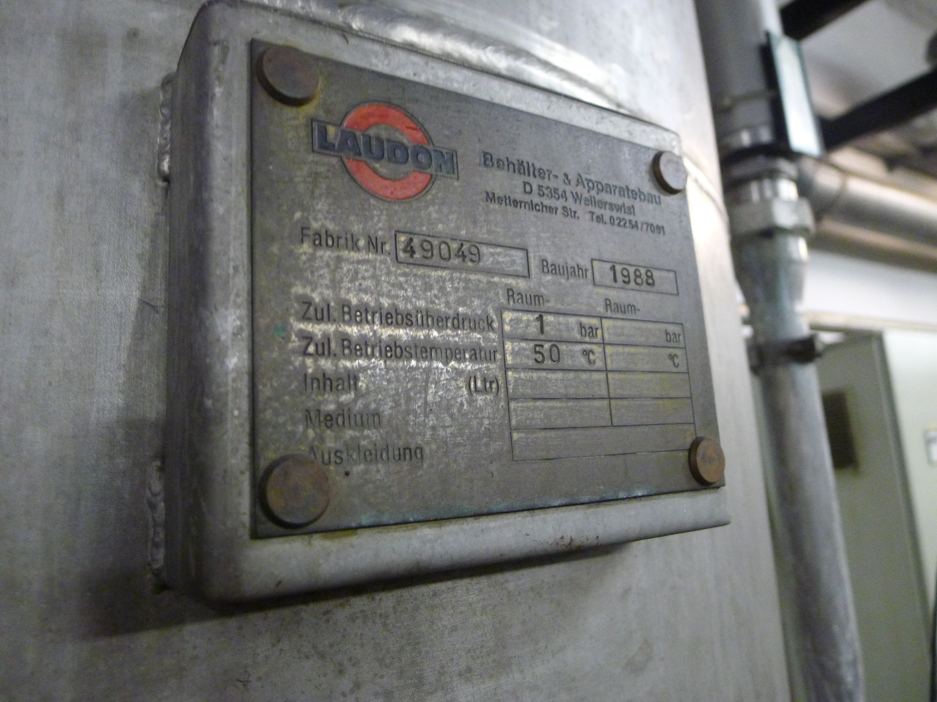 Laudon Gas Washing Tank S/N 49049 (Dismantling and Loading Fee: €325) - Image 2 of 2