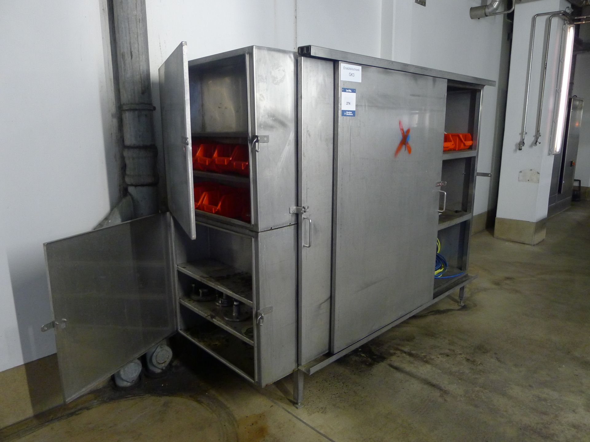 Stainless Steel Cabinet and Contents Mainly Pumps, Hose Etc (Dismantling and Loading Fee: €150)