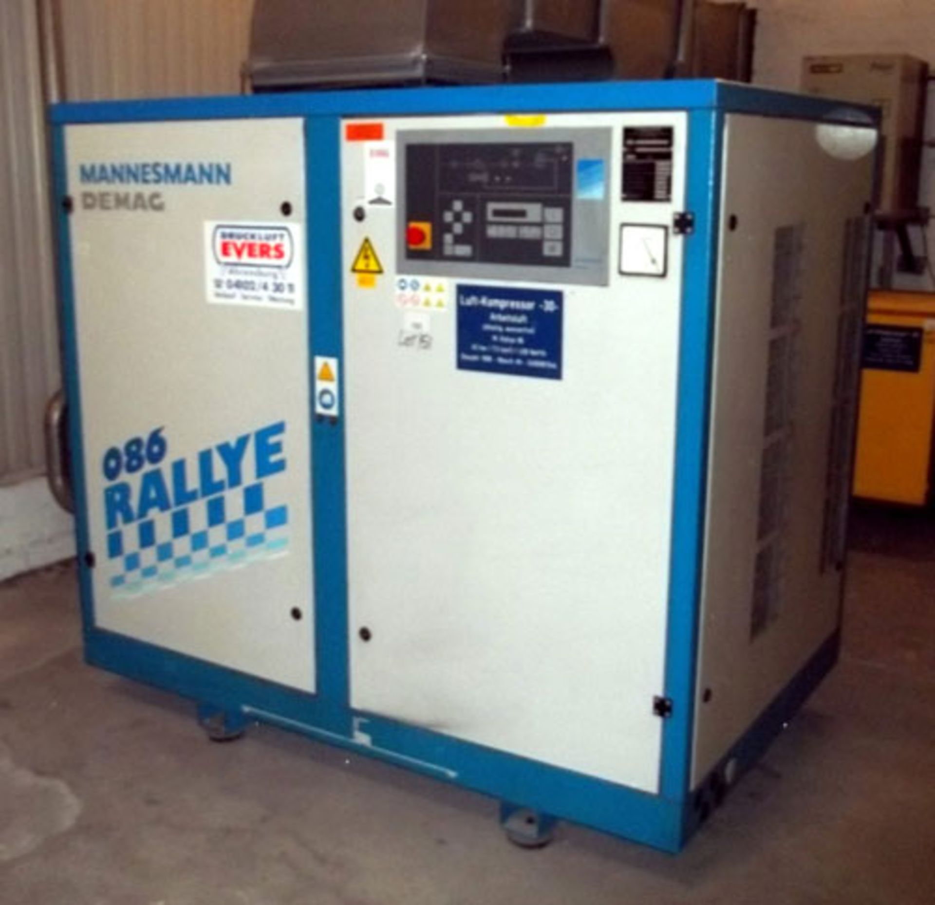 Mannesmann Demag Screw Compressor, Type RA-086, 7.3 M3/minute. Serial# 349008/544, New 1996. (