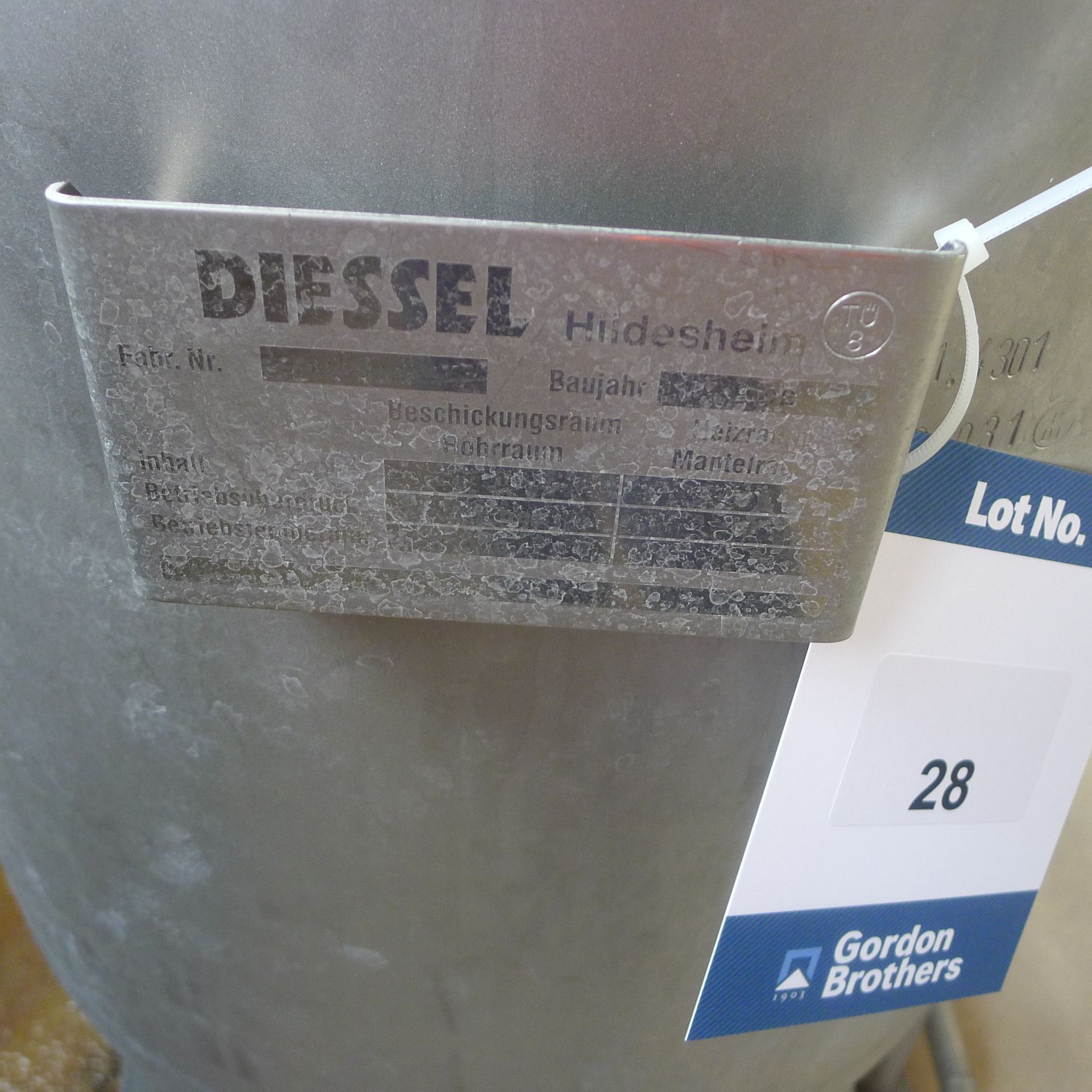 Dessel 162 liter (42.8 gallon) capacity stainless steel tank. Working pressure 10 bar (150 PSI), - Image 2 of 2