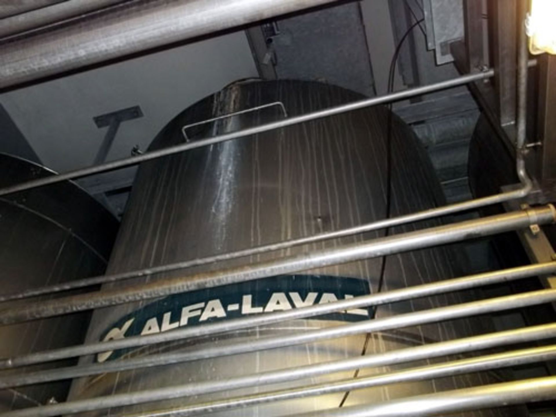 Alfa-Laval Tank, 10000 Liter (2641 Gallon), Type TV, Stainless Steel, Vertical. Coned bottom. - Image 2 of 4