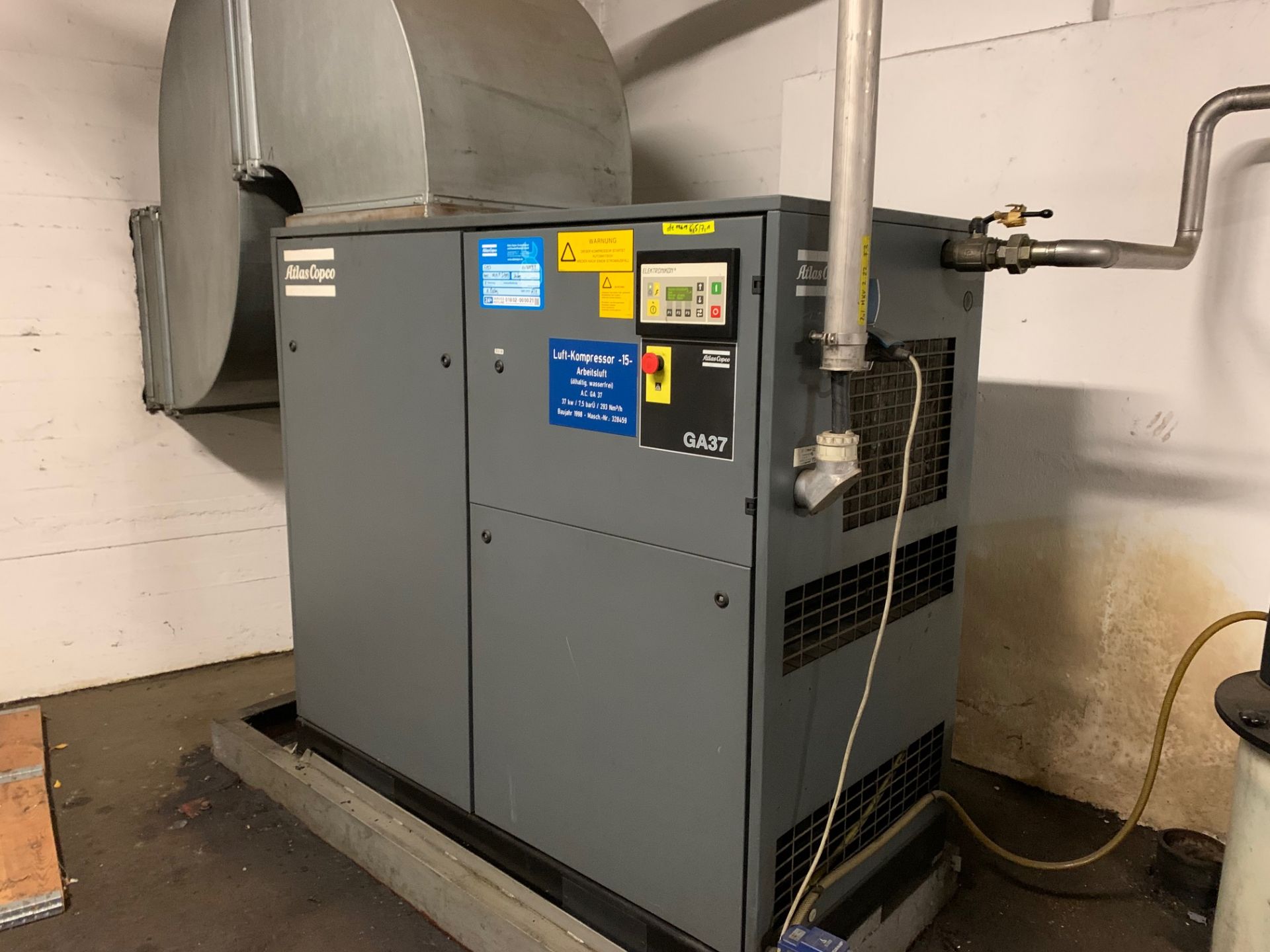 Atlas Copco GA 37 air compressor. Serial number #