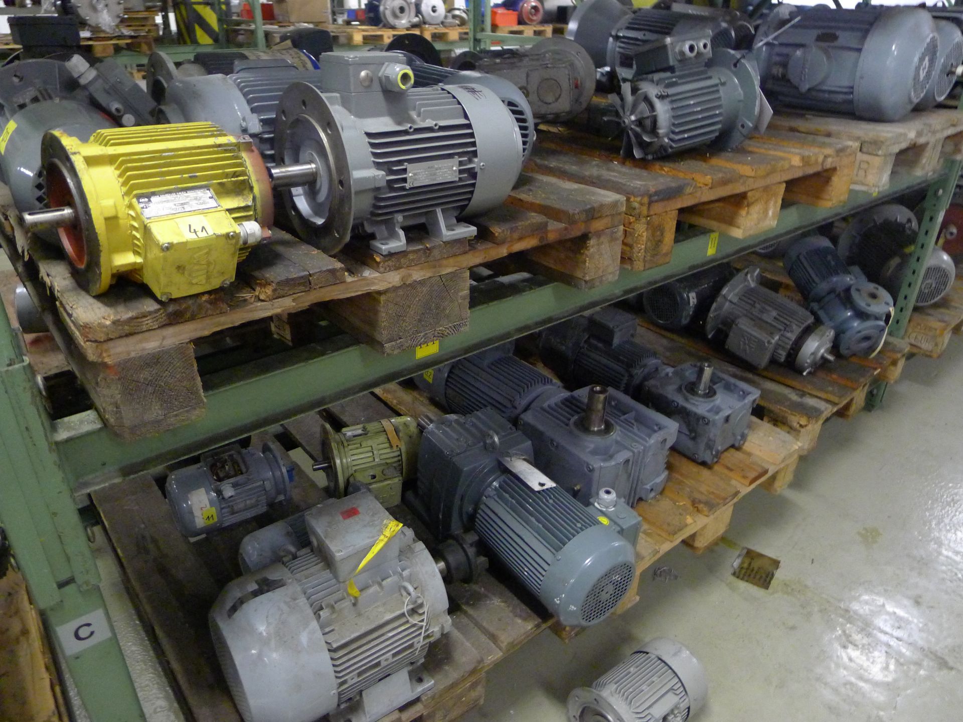 Contents to Racking Bay 7 to Include 38 SEW, Electrim, ABM Assorted Pumps, Motors and Drives ( - Image 2 of 3
