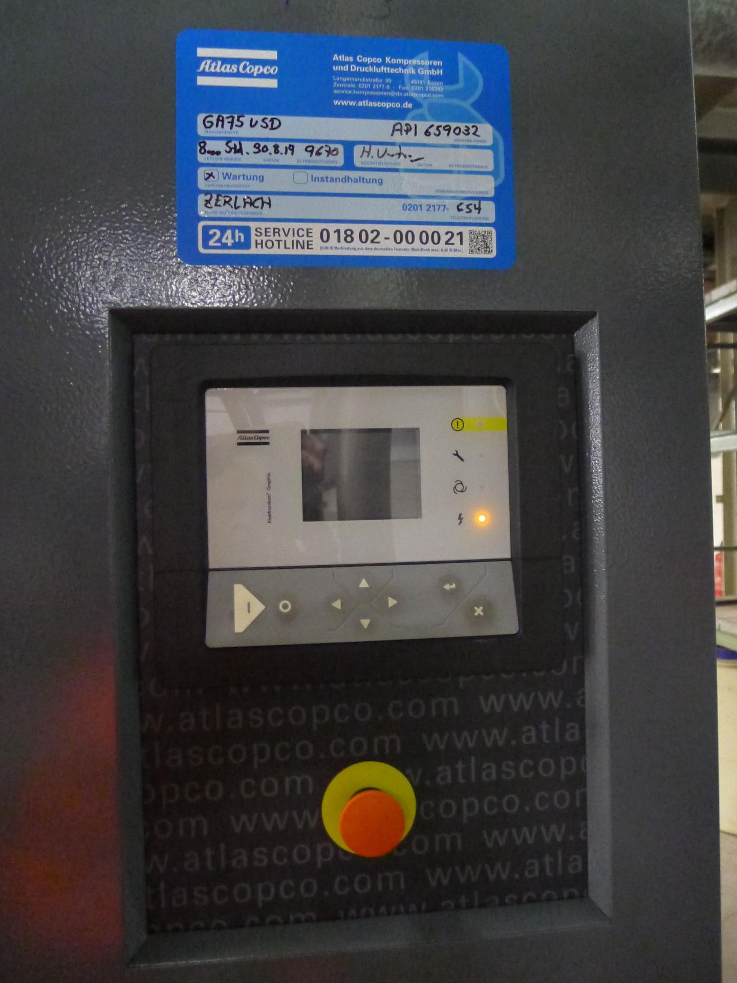 Atlas Copco GA75VSD rotary screw air compressor. Serial number AP1659032 (2012) (Dismantling and - Image 2 of 3