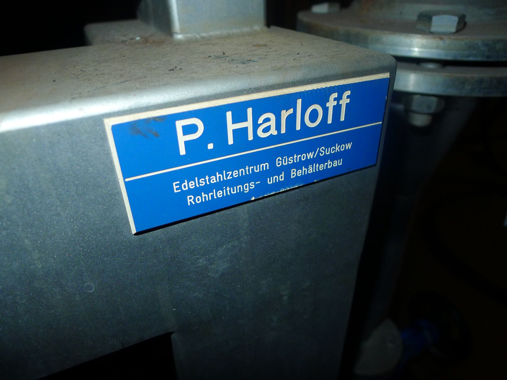 P. Harloff stainless steel double heat exchanger, Approx. 9 m2. Frame mounted - Image 4 of 4