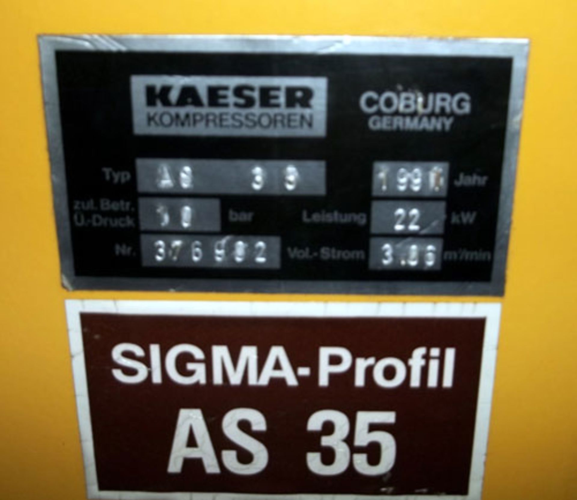 Kaeser Sigma Screw Compressor, Type AS-35, 3.86 M3/minute. Serial# 3/6902, New 1991. (Dismantling - Image 4 of 4