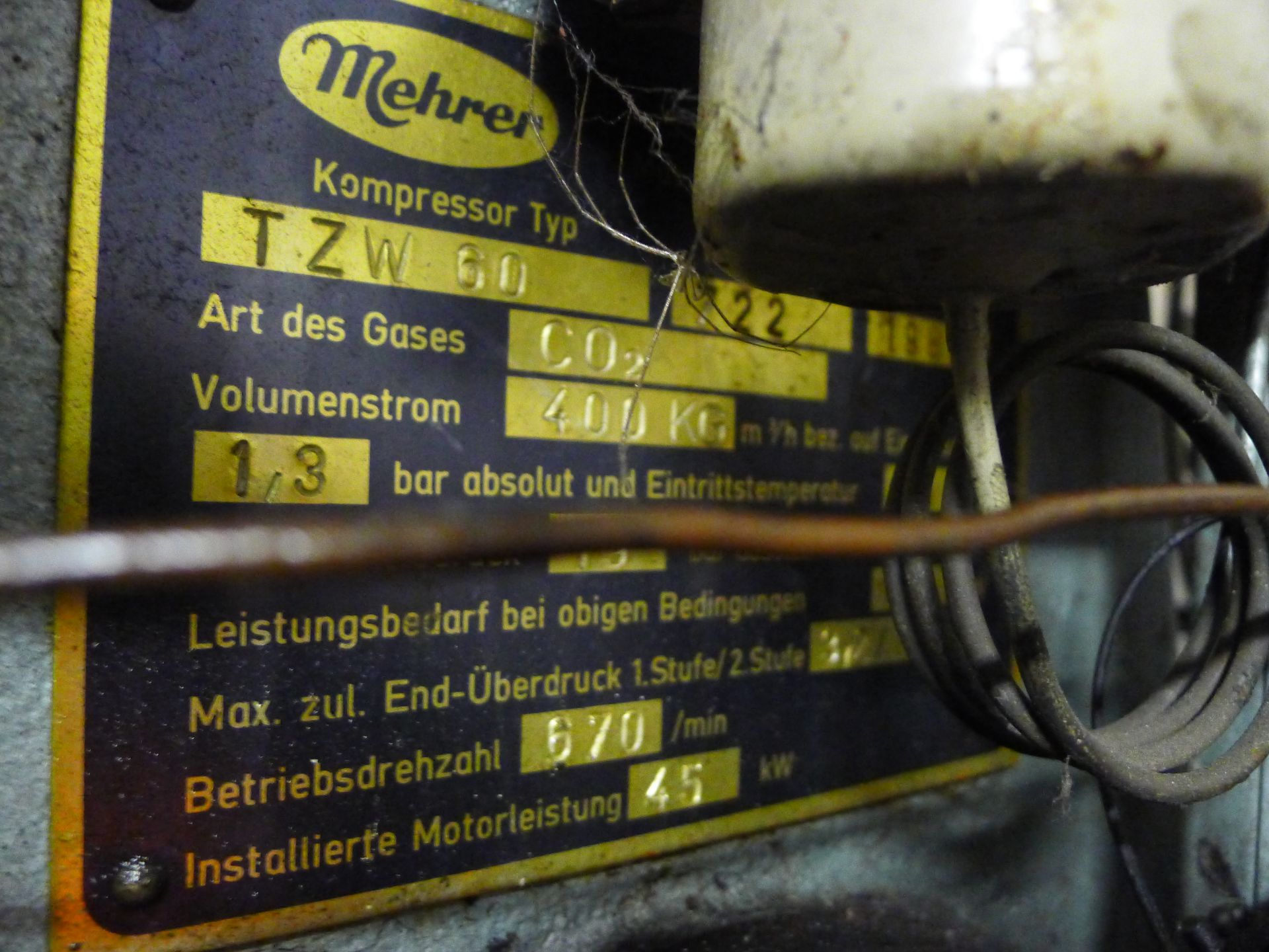 Josef Mehrer Type TZW-60 Two Stage Water Cooled Compressor S/N 722 (Dismantling and Loading Fee: € - Image 2 of 3