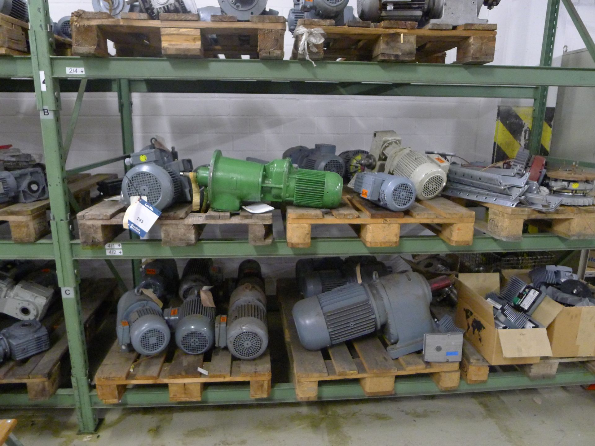 Contents to Racking Bay 4 to Include 31 SEW, ZAE Assorted Pumps, Motors and Drives (Dismantling