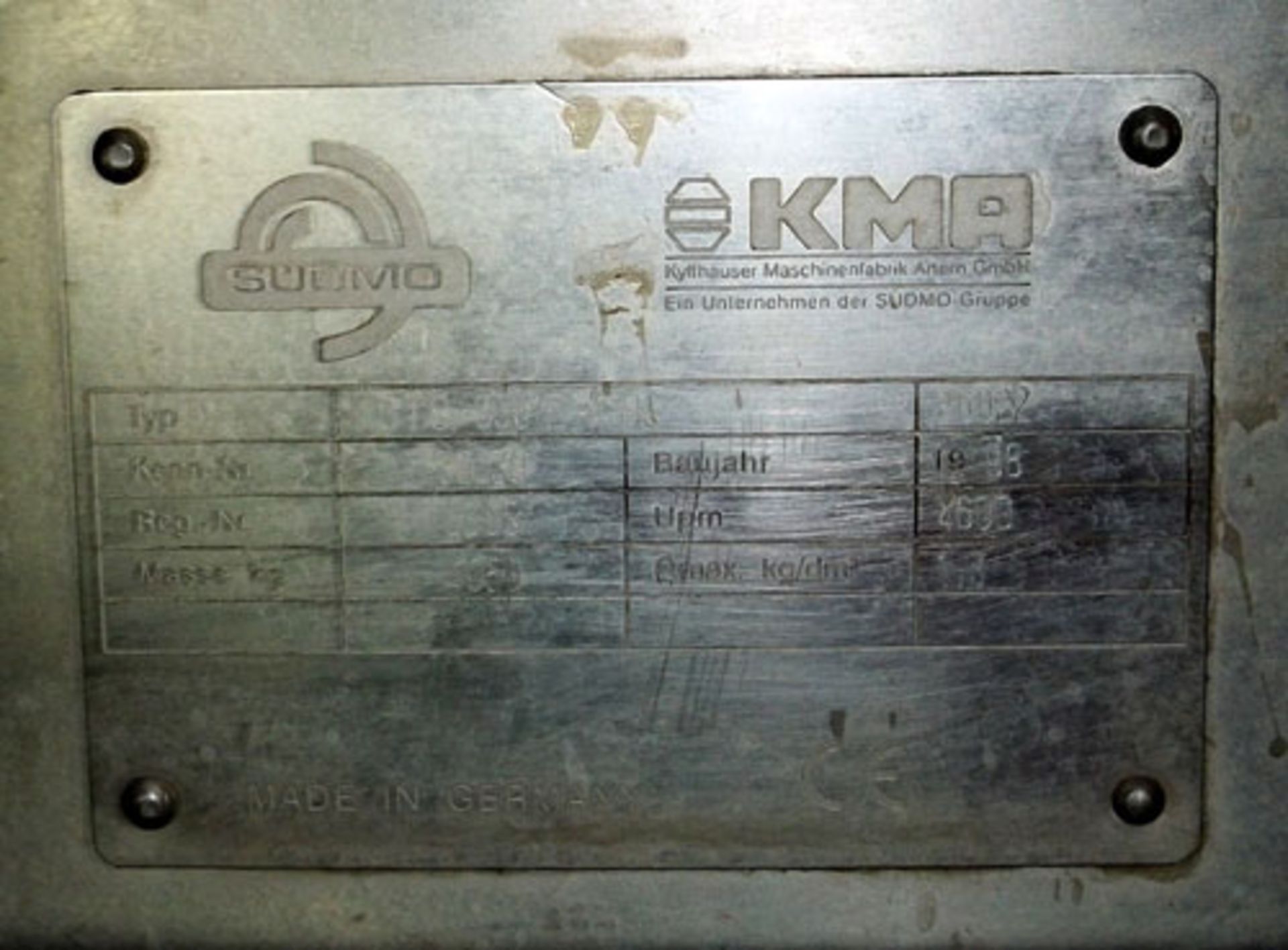 KMA Sudmo-Kyffhauser Machinenfabrik Artern type GTS 330B-KHL stainless steel disc bowl centrifuge. - Image 8 of 8