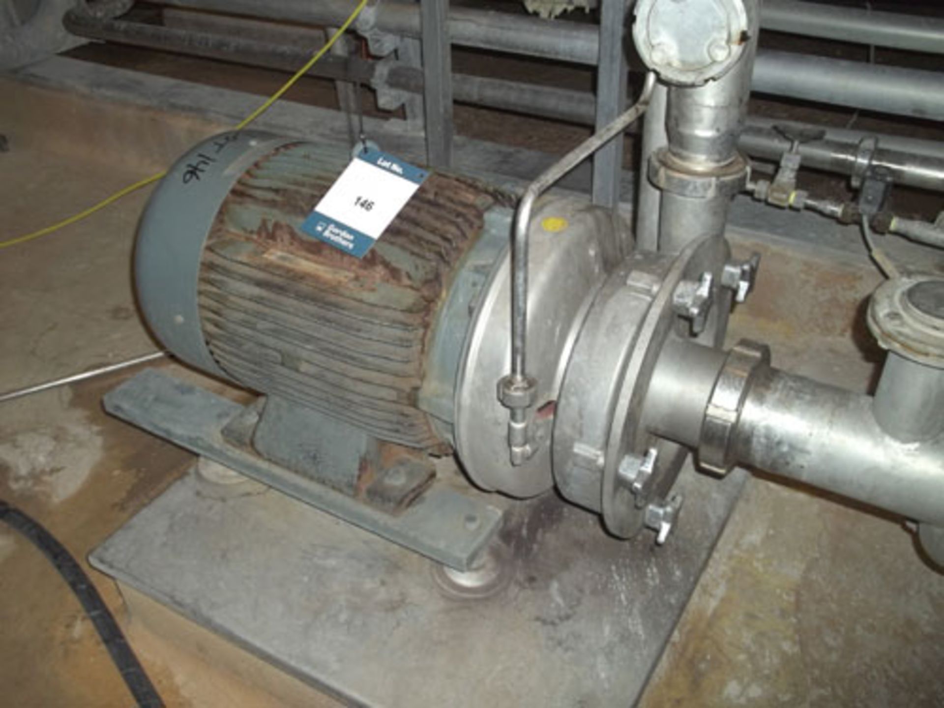 Fristam 22KW Centrifugal Pump, Model FP355-1, Stainless Steel. Serial# 45835060. (Dismantling and