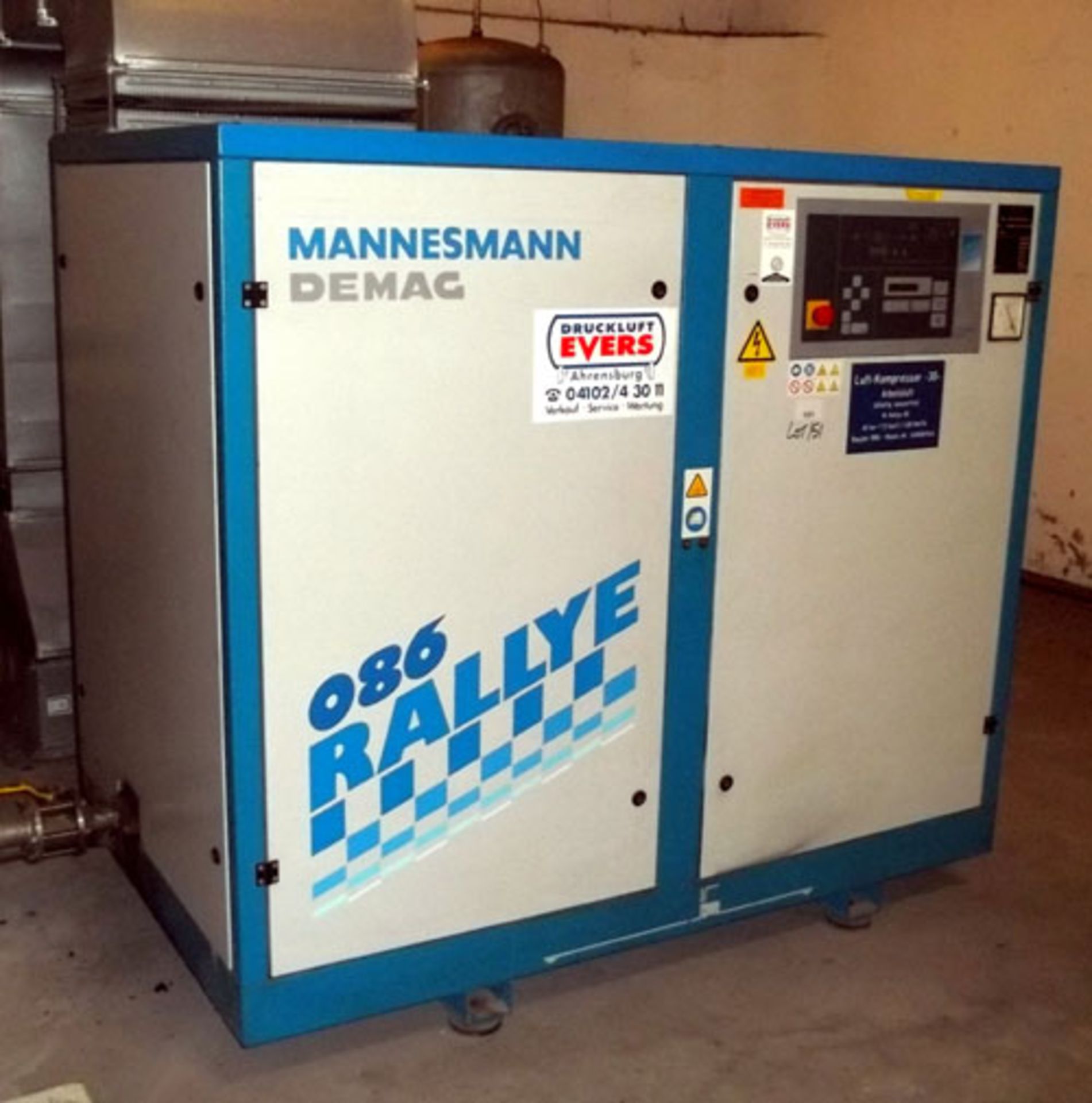 Mannesmann Demag Screw Compressor, Type RA-086, 7.3 M3/minute. Serial# 349008/544, New 1996. ( - Image 2 of 4